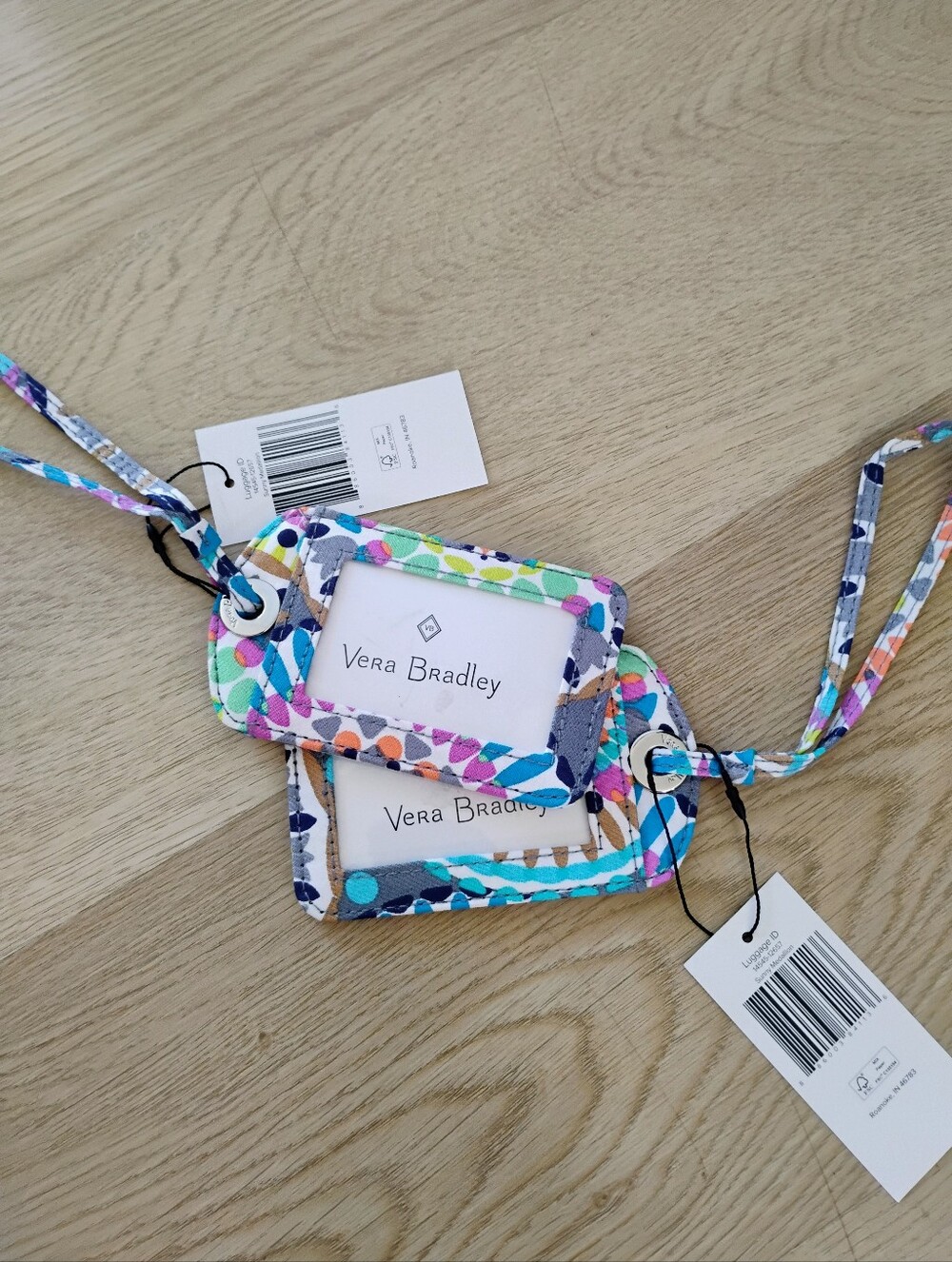 Vera Bradley Bright Multicolor Floral Geometric Luggage Tags
